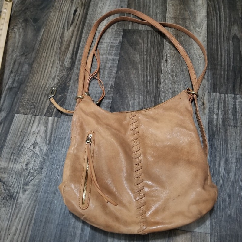 Hobo Brown Leather Bonita Messenger Crossbody Shoulder Bag