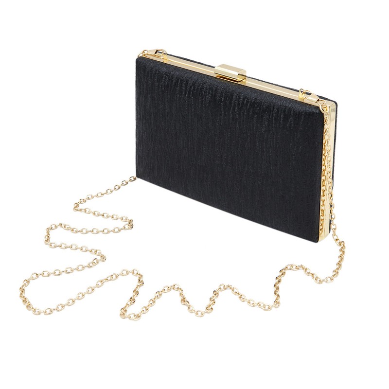 Elegant Large Solid Color PU Leather Shine Hard Clutch Evening Bag Handbag