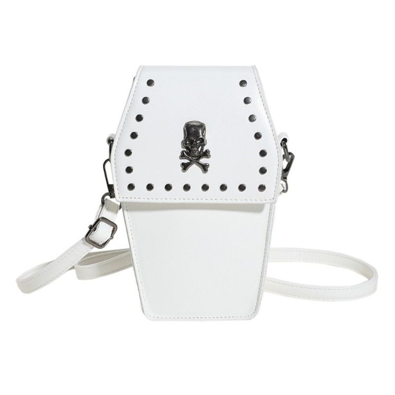 Rivet Handbag for Girl Women Fashion Purse Halloween Gothic Coffin Shaped Bag gallery