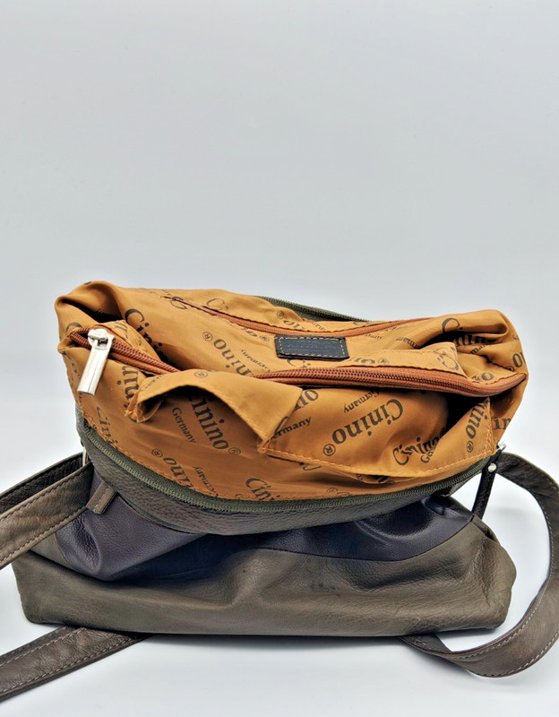 Cinino Germany Leather Crossbody Shoulder Bag Brown Olive Purse gallery