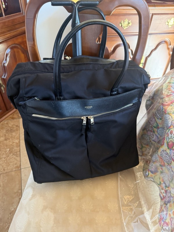 Know Grosvenor Black Wheeled Laptop Travel Tote London Wesley