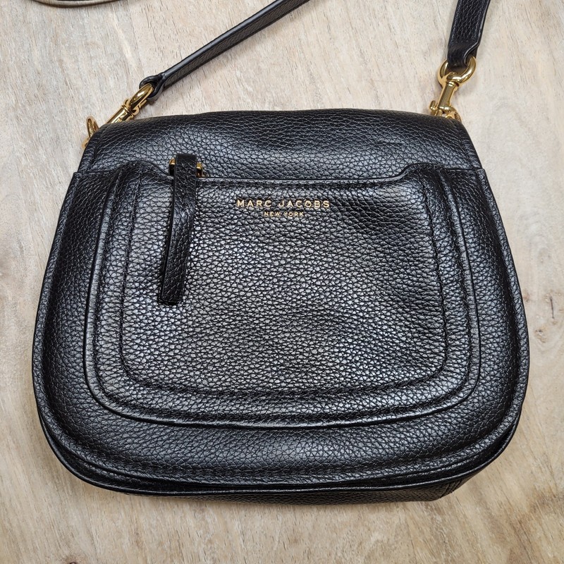 MARC JACOBS Women's Black Empire City Leather Crossbody Saddle Bag MSRP $400 gallery