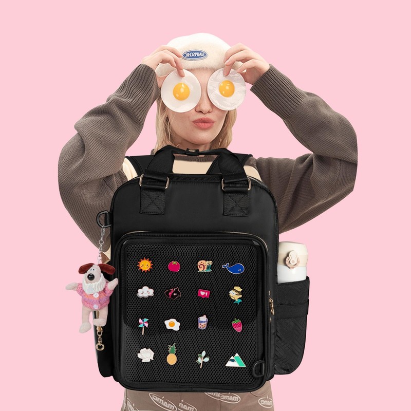 Ita Backpack Pin Display Bag with Inserts for Pins, Cute Ita Bag for Anime Co... gallery