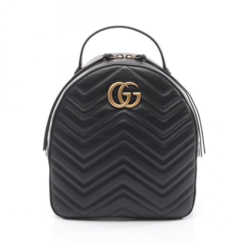 GUCCI GG Marmont Rucksack Backpack 476671 leather Black Used Women