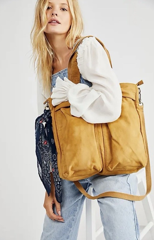 We The Free Whitney Heritage Khaki Tote Bag Crossbody