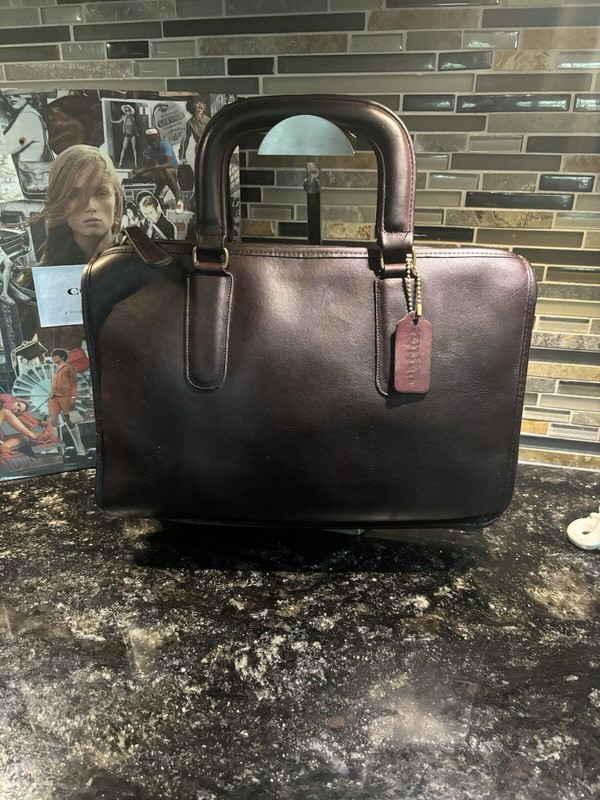 COACH Vintage Bonnie Cashin Slim Satchel Standard Bag 9430 NYC Burgundy