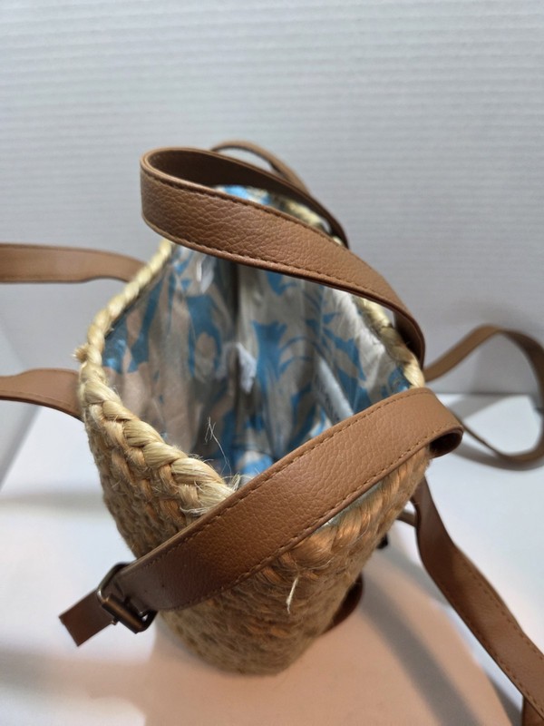 BEACH Picnic Cooler Bag Raffia XIX Palms Jute Backpack Bag The Shore Break NWOT gallery