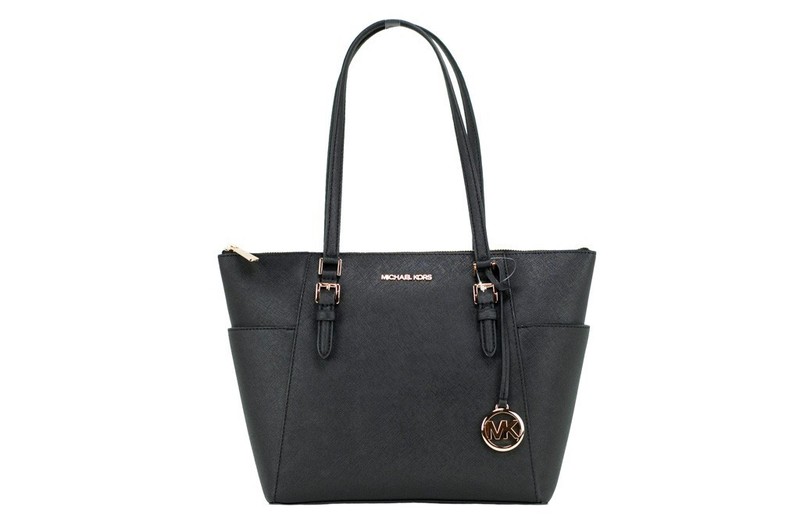 Michael Kors Charlotte Leather Top Zip Tote Bag