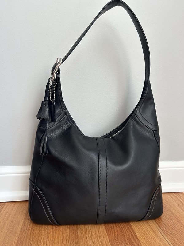 COACH Y2K Hamilton Black Shoulder Bag Hobo Leather Handbag Purse 10280 Tote •EUC
