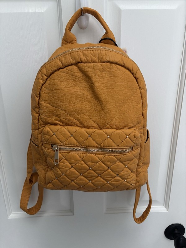 Like Dreams backpack, Mustard color leopard print lining new with tags