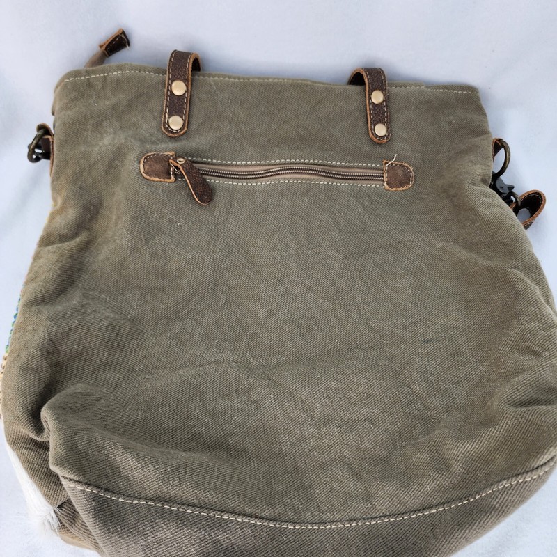 Myra Rug Purse Tapestry Carpet Woven Canvas Hairon Leather Tote Shoulder Bag Boh gallery