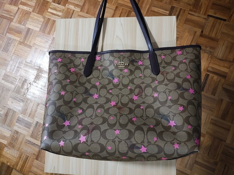 Coach Disco Stars 2021 Holiday Collection City Tote In Signature Canvas
