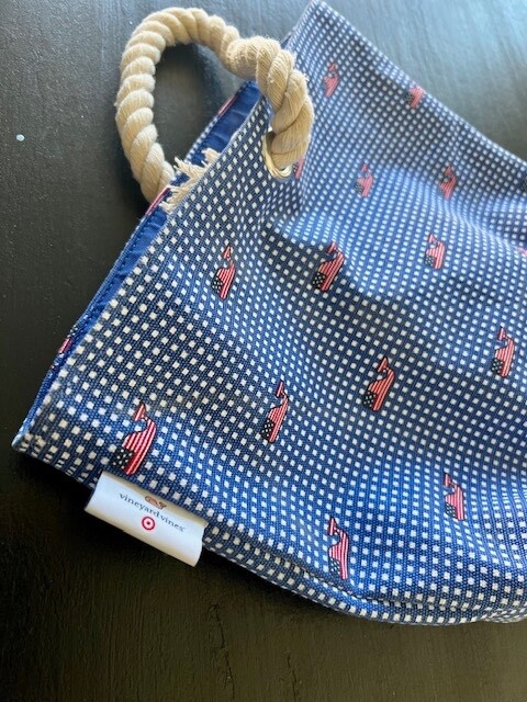Vinyard Vines For Target Tote Gigham Flag Whale Tote Bag