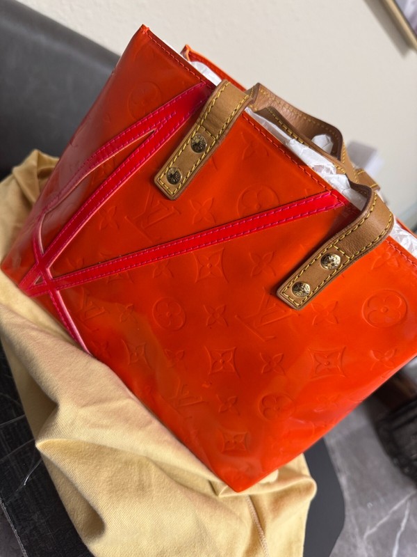 LOUIS VUITTON HANDBAG LEAD PM FLUO ROBERT WILSON M91088 VERNIS ORANGE TOTE