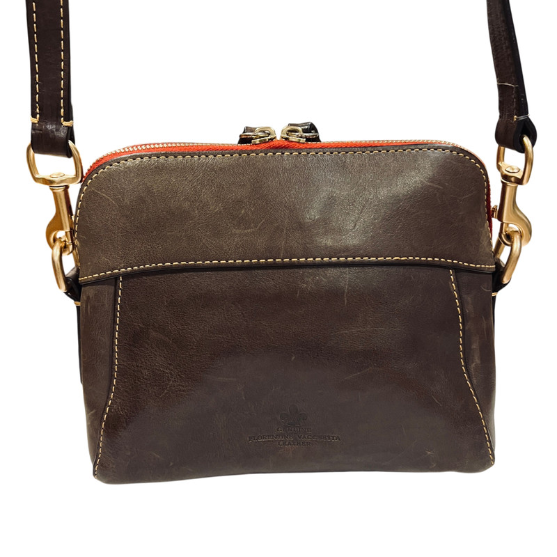 Dooney & Bourke Florentine Cameron Elephant Gray Leather Crossbody Shoulder Bag gallery