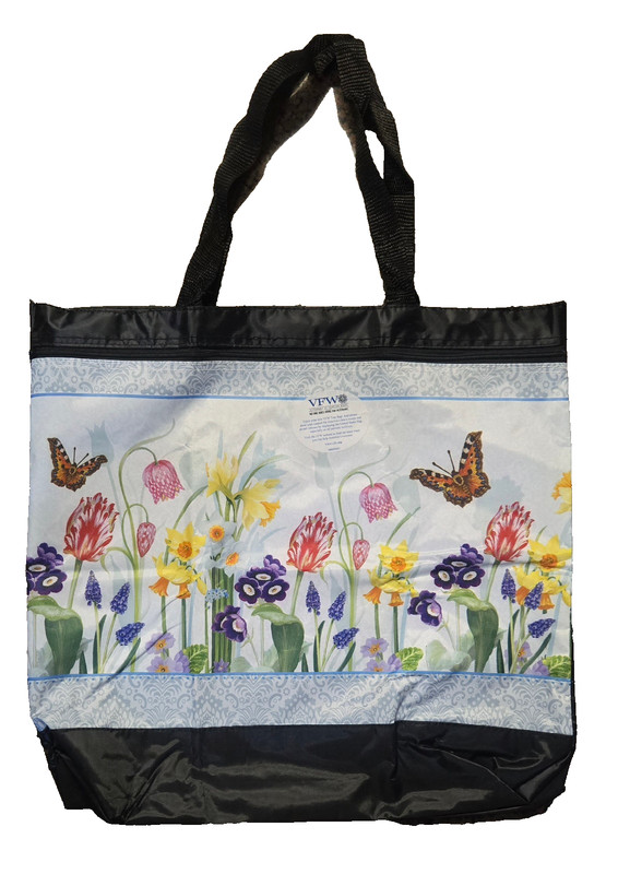 VFW Butterfly and Flower Garden Shopping Tote Bag, BRAND NEW