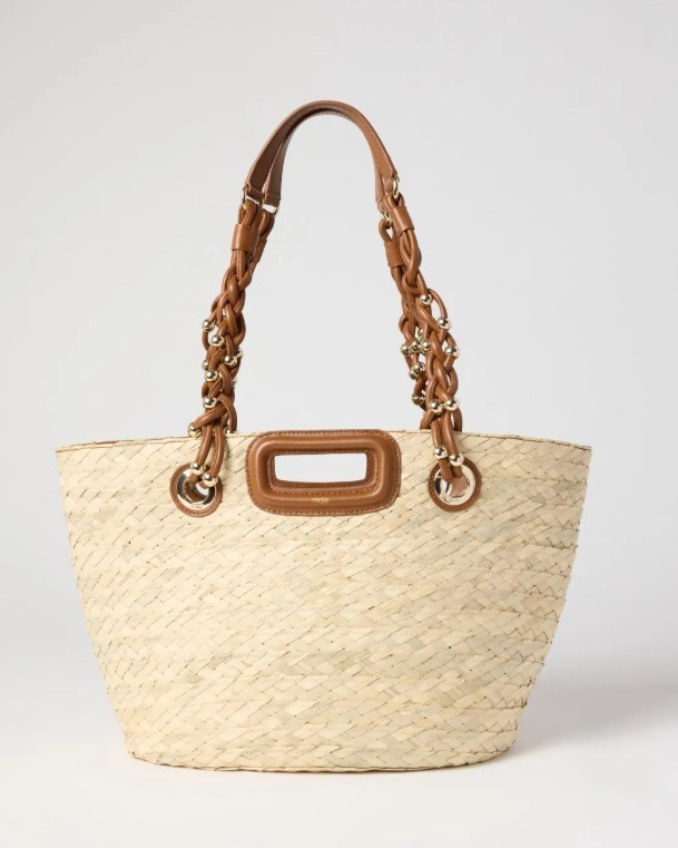 Maje Raffia Tote Bag – Beige Woven Straw Handbag