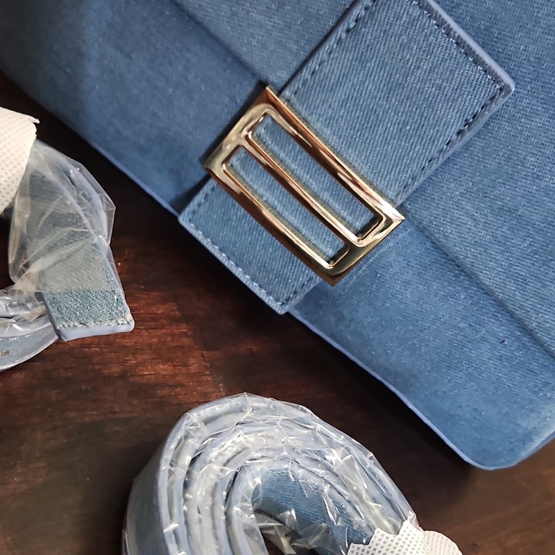 hello 3 aM Blue Small Crossbody Bag Magnetic Flap Zip Top Detachable Strap gallery