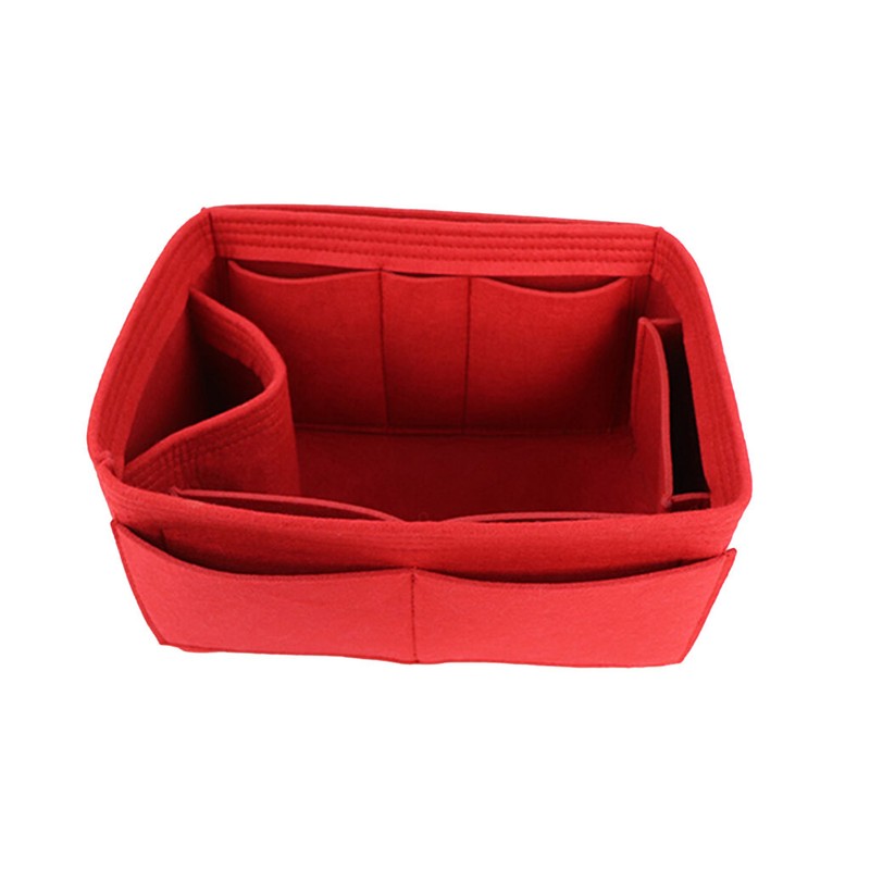 Women Felt Purse Handbag Organizer Insert Multi Pocket Storage Tote Bag Durable gallery