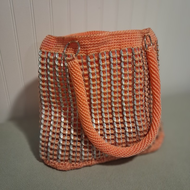 Pop Top Orange and Silver Purse Shoulder Straps P35