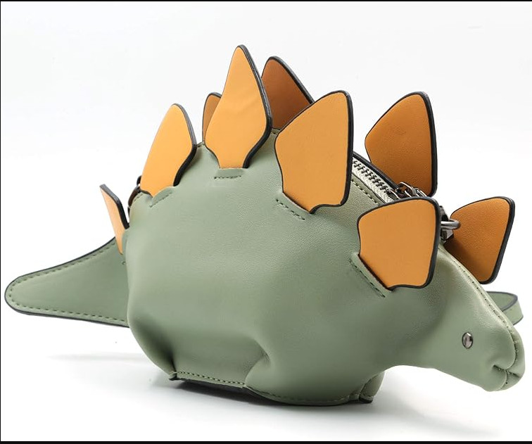 Dinosaur Shoulder Purses,PU Stegosaurus CrossBody Bag for Girl Women A-green gallery