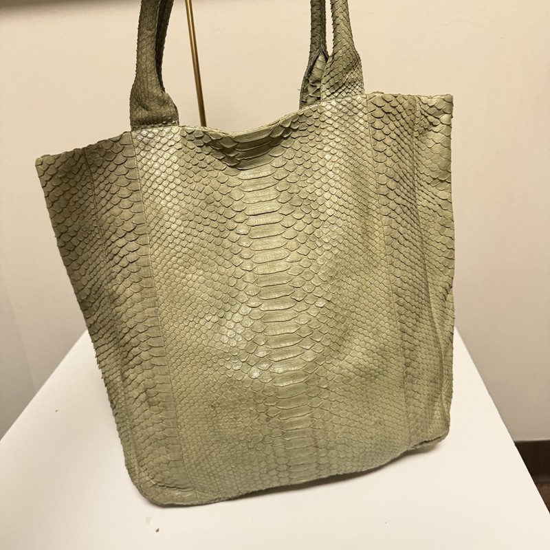 ANTIK BATIK SNAKESKIN Green TOTE Bag gallery