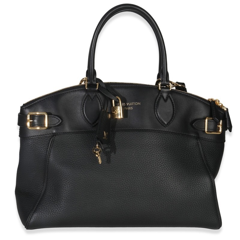 Louis Vuitton Black Grained Calfskin Monogram Vendome MM