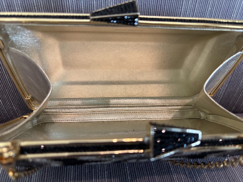 JUDITH LEIBER SWAROVSKI CRYSTAL "Garbo" CLUTCH BAG w/ Price Tag, Dustcover, Box gallery