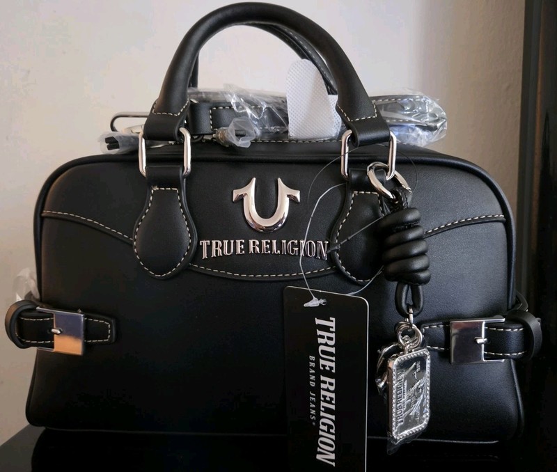 True Religion Black Brooks Smooth Satchel/With Detachable Crossbody Strap🖤🤍