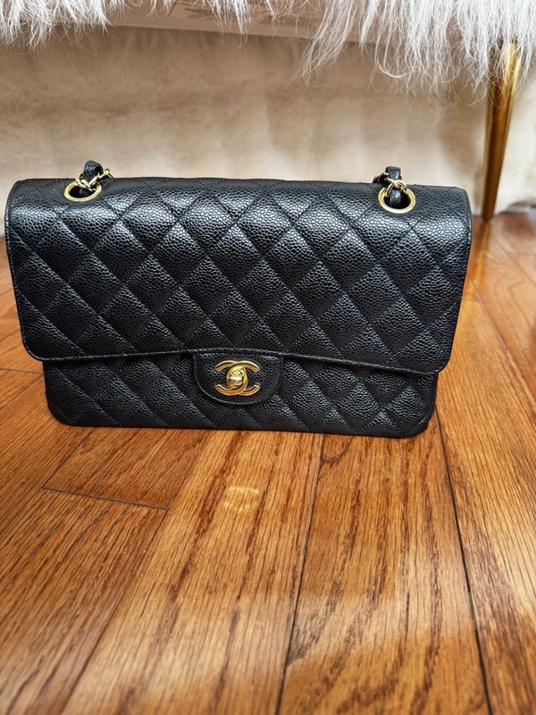 Chanel Classic Double Flap Bag Black Caviar Medium Gold Hardware gallery