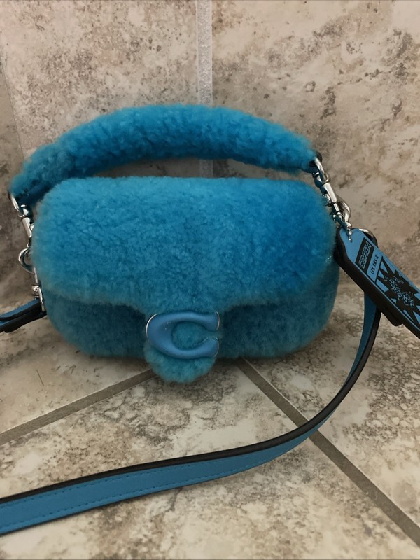 COACH x Lil Nas X Tabby 18 Shearling 2 Way Bag Montero Blue Crossbody