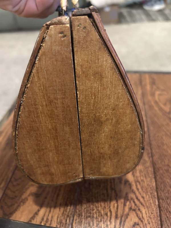 Vintage Box Bag Purse Wood Rattan And Willow Handbag Purse gallery