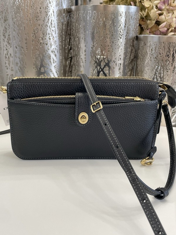 Coach Womens Bella Crossbody Bag Small Pebble Leather CR970 Black gallery
