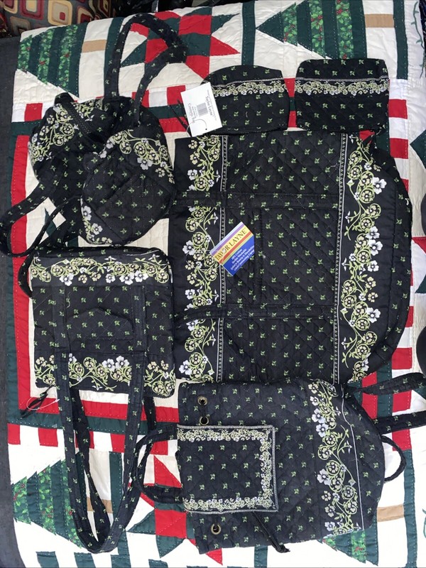 Taylor Lane Black Quilted Fabric Set Of 6