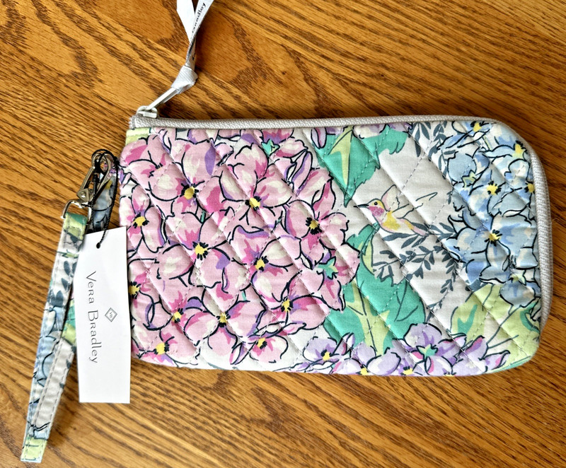 Vera Bradley Slim Wristlet Wallet Happy Hydrangeas RFID floral EXACT RARE NEW