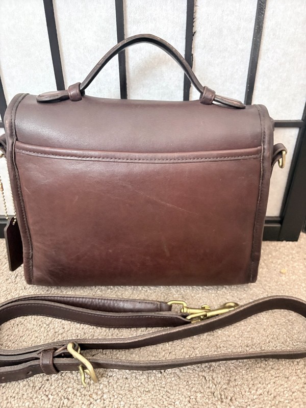 Vintage Coach Court Bag Brass/Mahogany Brown 9870 gallery