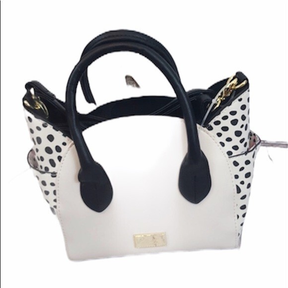 Luv Betsey Johnson Bag Purse Katt Unicorn Cat Face Satchel Crossbody White/Blue gallery