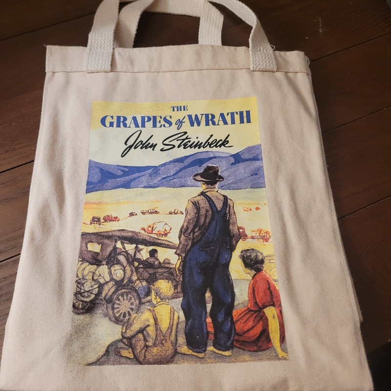 The Grapes Of Wrath Book Bag From Barnes & Noble Never Used 10×12 Retro Boho