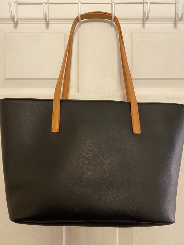 NAUTICA NWT $89 Signals Black Vegan Faux Leather Tote Bag Purse Shopper Carryall gallery