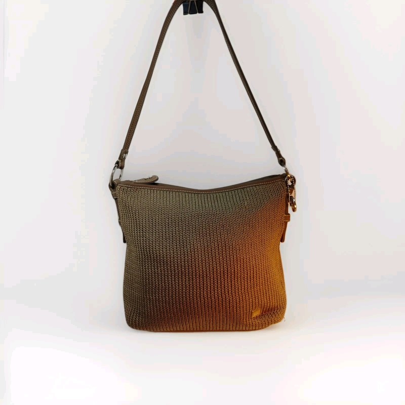 The Sak Brown Crochet Woven Crossbody Bag Purse Boho Gypsy Hippie See PHOTO READ
