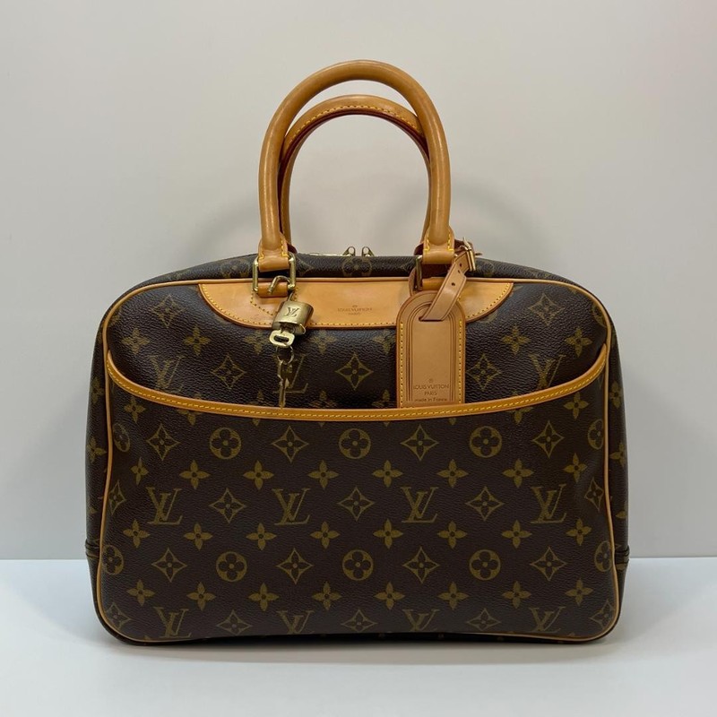 Louis Vuitton Deauville VI1927 Handbag Monogram Canvas Leather Brown