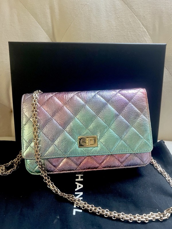 Chanel Iridescent Multicolor Reissue Wallet On Chain WOC