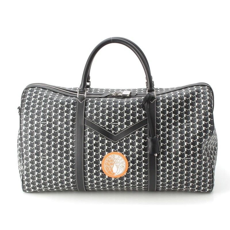MOYNAT Monogram leather Custom Paint Boston bag Monochrome Black White Orange