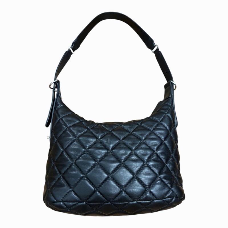 Women’s Black Quilted Steve Madden Brich Crossbody Bag/ Missing Silver Chain gallery
