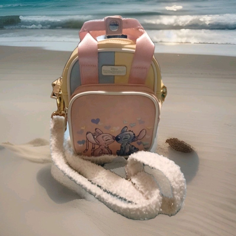 Disney Lilo & Stitch Multicolored Stitch & Angel Crossbody Bag