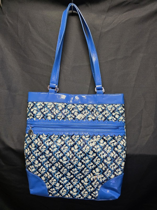 14″x15″ – Vera Bradley Frill Tote – Blue Floral – Multi Pocket – Shoulder Bag