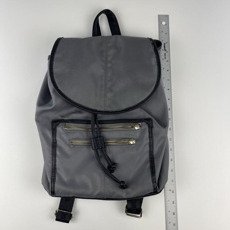 Steve Madden Backpack – Grey Bag Drawstring Magnetic Button Closure Bag