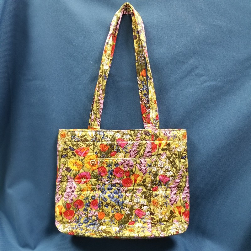 Vera Bradley Meadow Bouquet Green Floral Tote Bag Purse