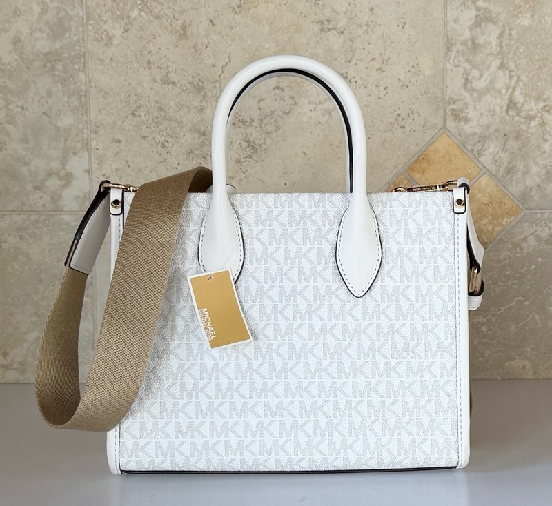 Michael Kors Mirella Small Shopper Tote Satchel Shoulder Bag MK Optic White gallery