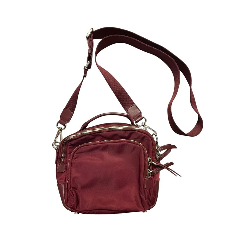 Quince Recycled Polyamide Crossbody Bag in Burgundy